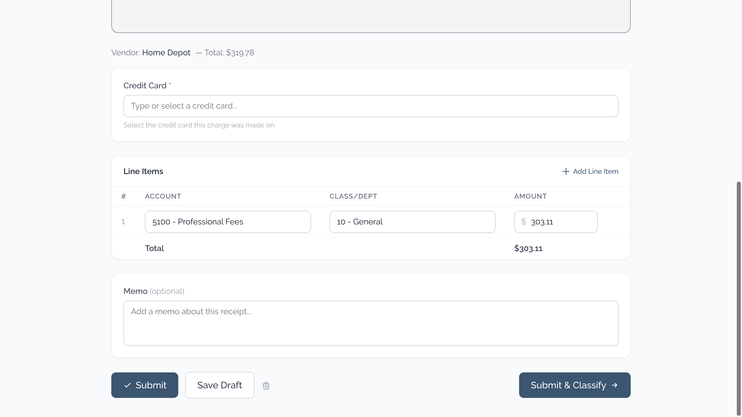 Submit and Submit & Classify buttons