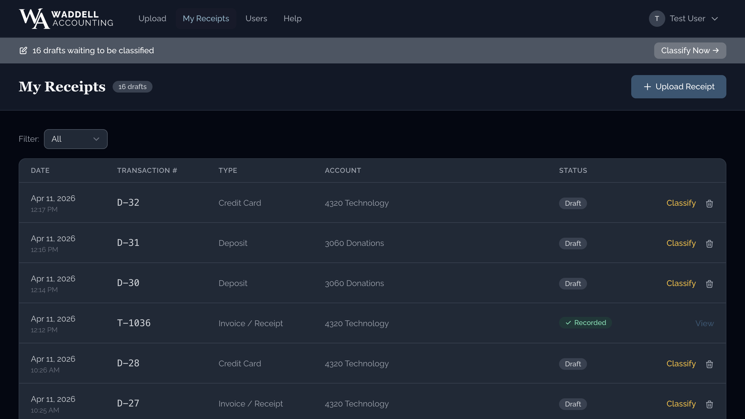 Dark mode example